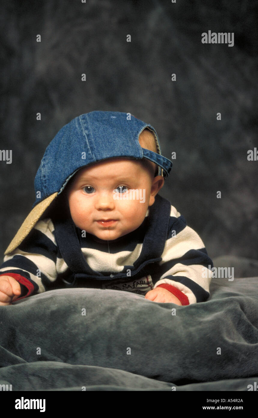 Baby in a baseball cap St Paul Minnesota Stock Photo
