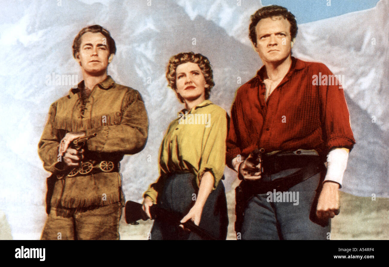 SHANE 1953 Western film starring from l Alan Ladd Jean Arthur Van Heflin  Stock Photo - Alamy