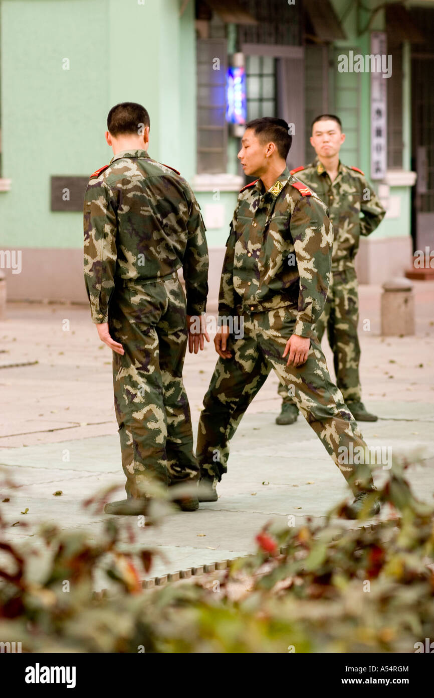 Military training Shamian Island Guangzhou China Stock Photo