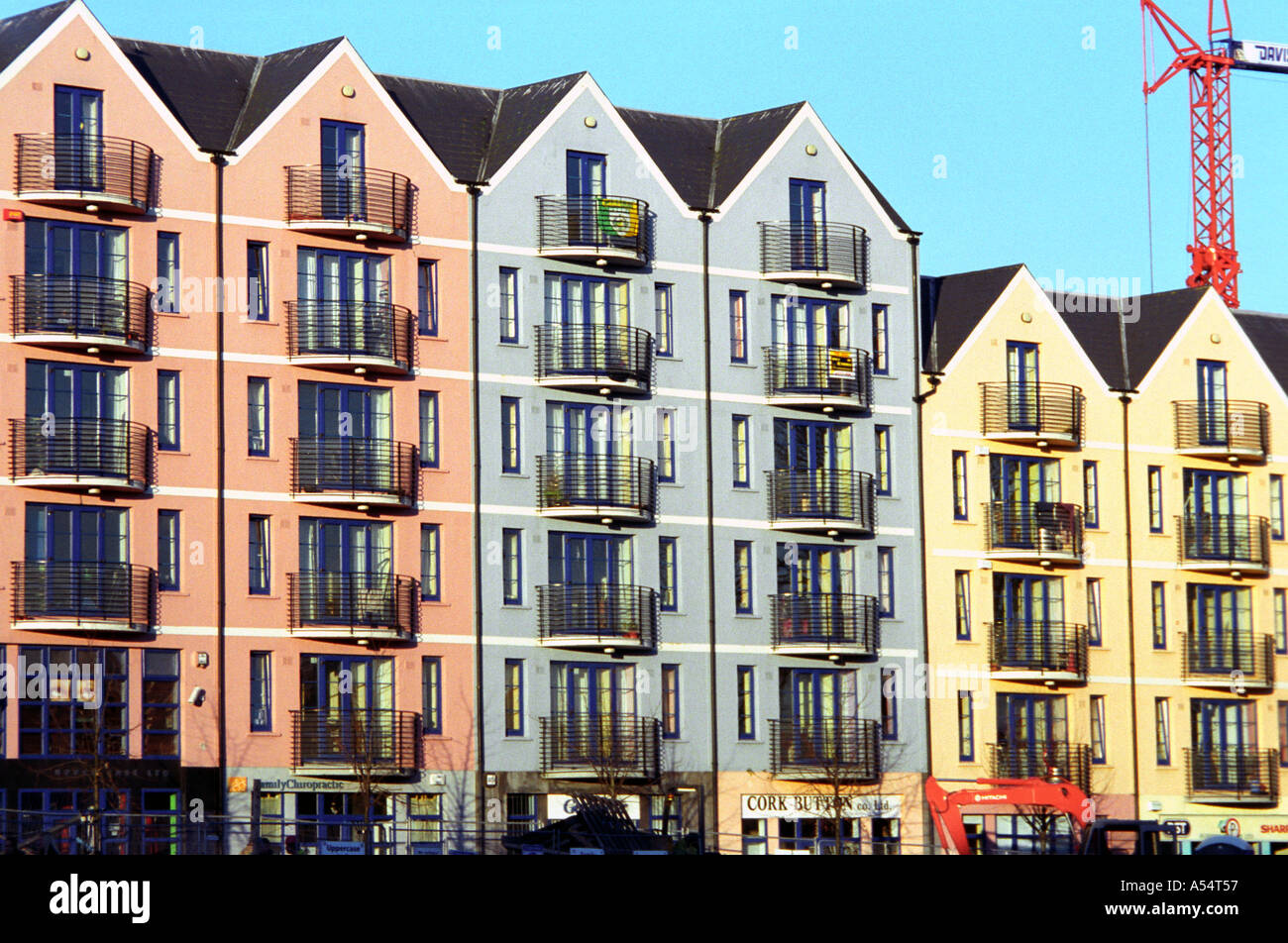 Modern colourful housing in Cork Ireland Stock Photo Alamy