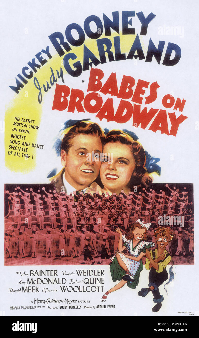BABES ON BROADWAY Poster for the 1941 musical film starring Mickey Rooney and Judy Garland Stock Photo