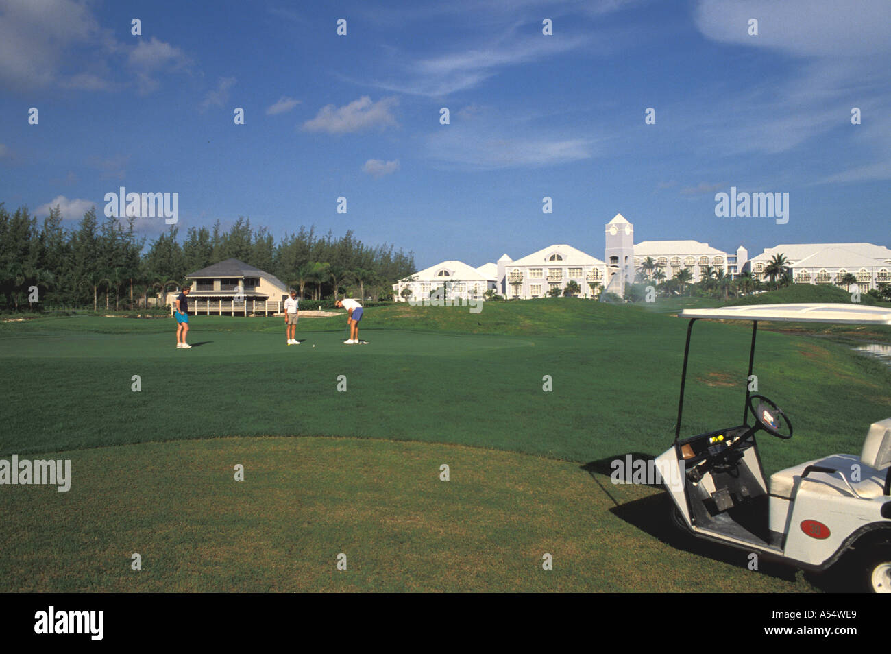 Grand Cayman Island West Indies Caribbean Golf Brittania Golf Course Hyatt Resort Hotel Stock Photo