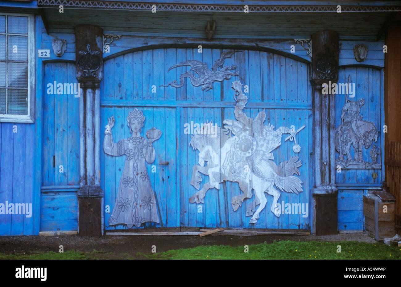 dacha / house detail, Kasli, Chelyabinsk region, Russia Stock Photo - Alamy