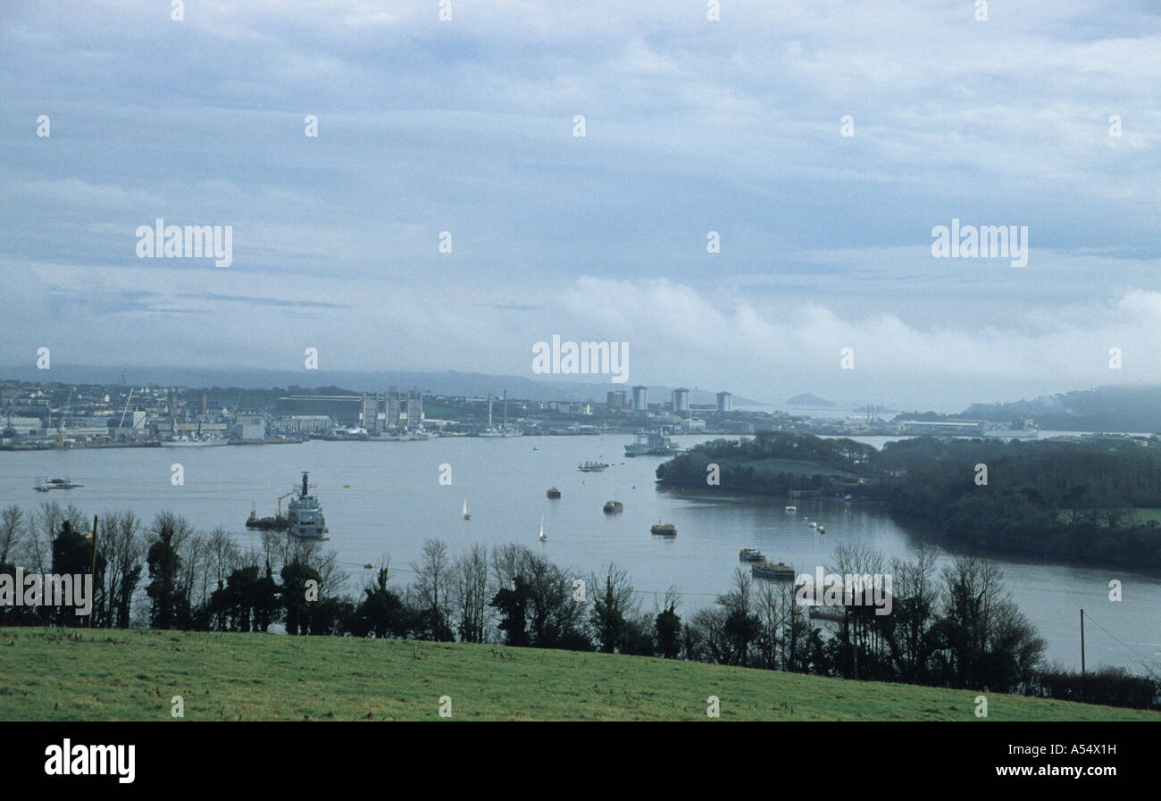 The dockyard of Devonport in Plymouth Devon UK GB England on the river