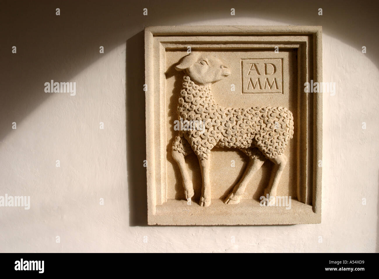 Relief sculpture to celebrate the Millennium year AD 2000 Stock Photo