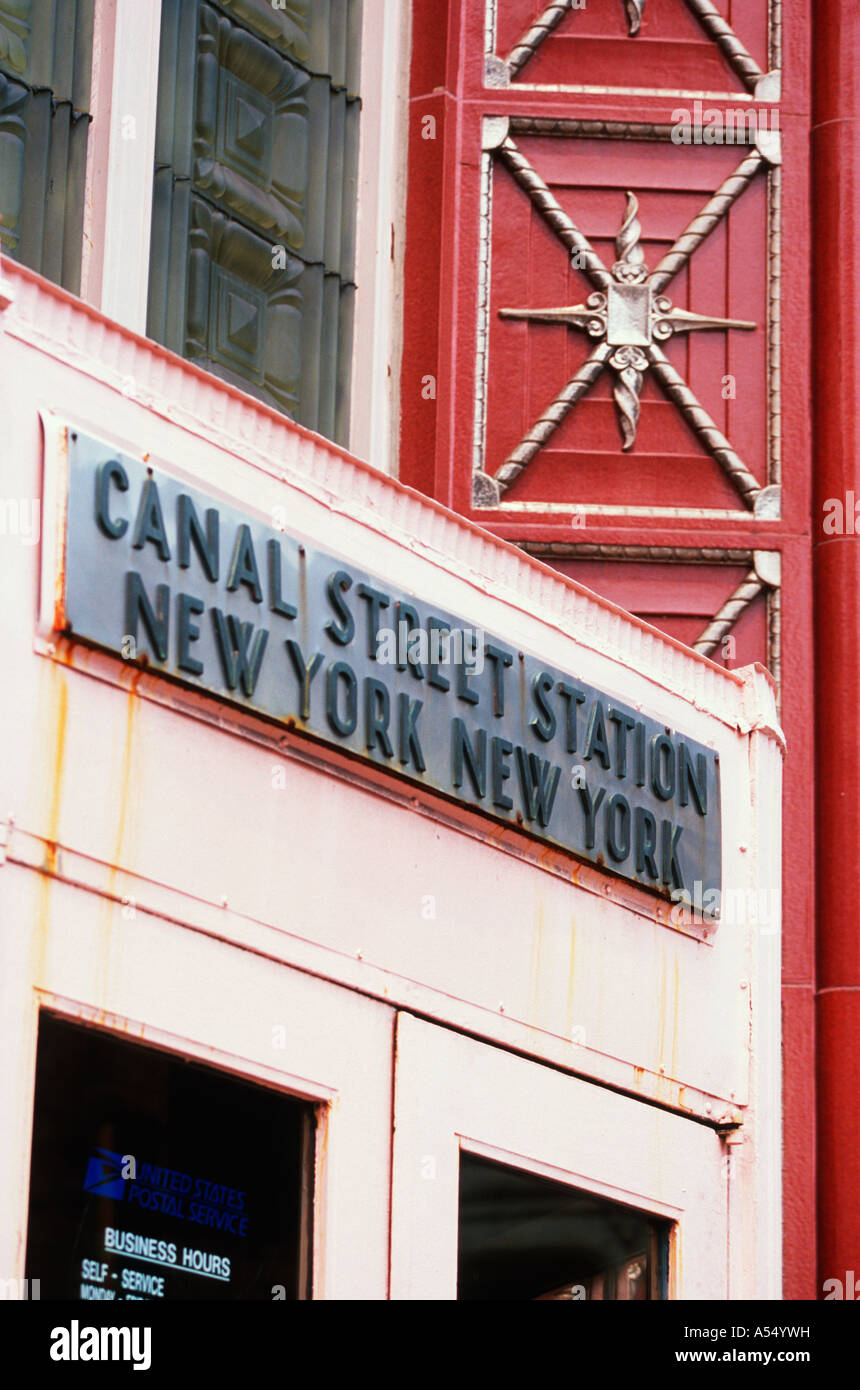 US post office facade Canal St NYC Stock Photo