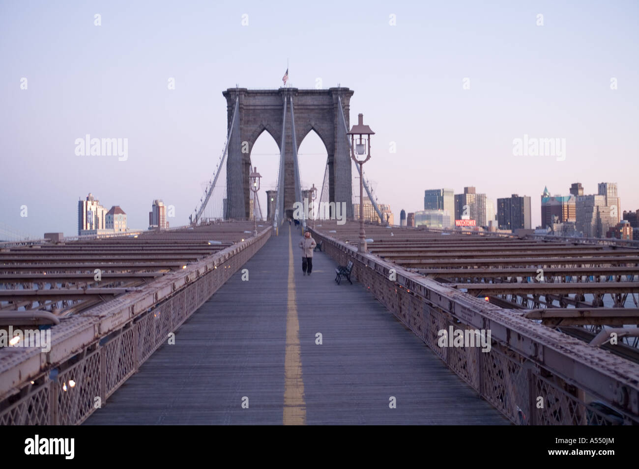 Brooklyn Bridge at sunset NYC Stock Photo Alamy