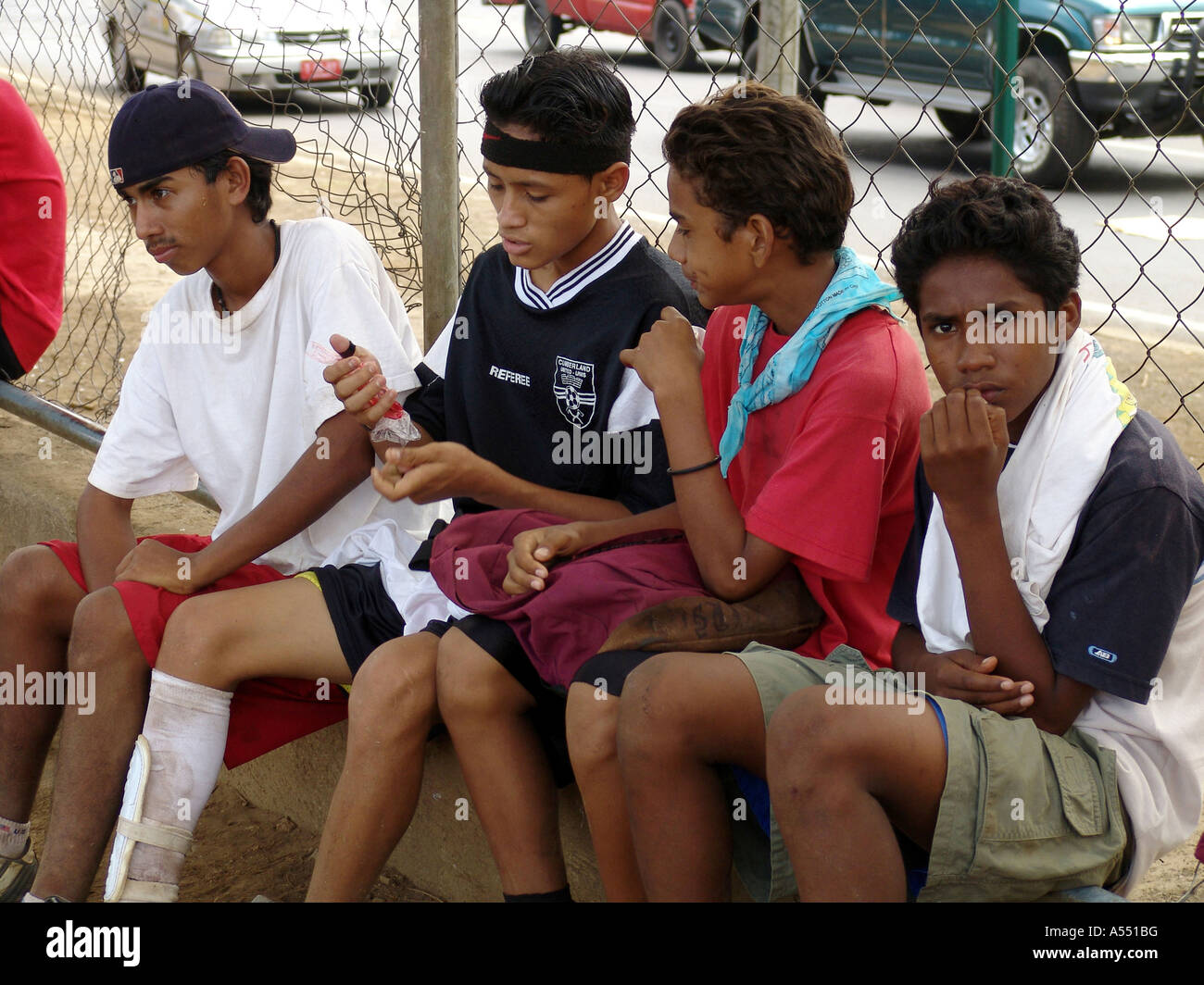 Painet ip2328 nicaragua gang members football match managua country developing nation less economically developed culture Stock Photo