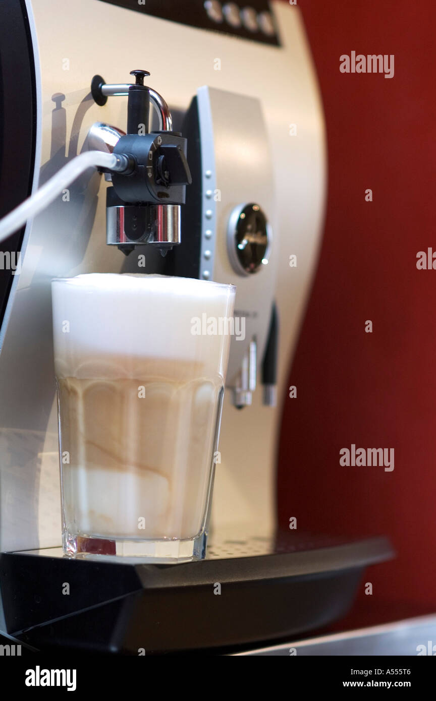 Italian coffee Cappuccino Latte Macchiato from a cappuccino machine