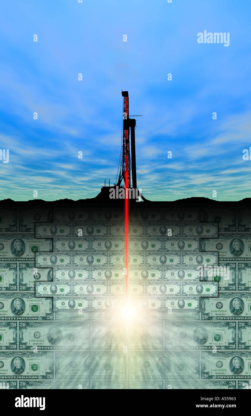 Drilling for Dollars Stock Photo