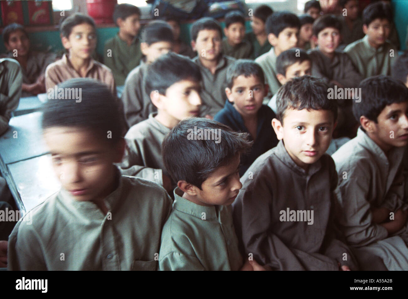 some of the 30000 orphans in Kashmir Not all of then are lucky enough to be homed in an orphagae like these  Stock Photo