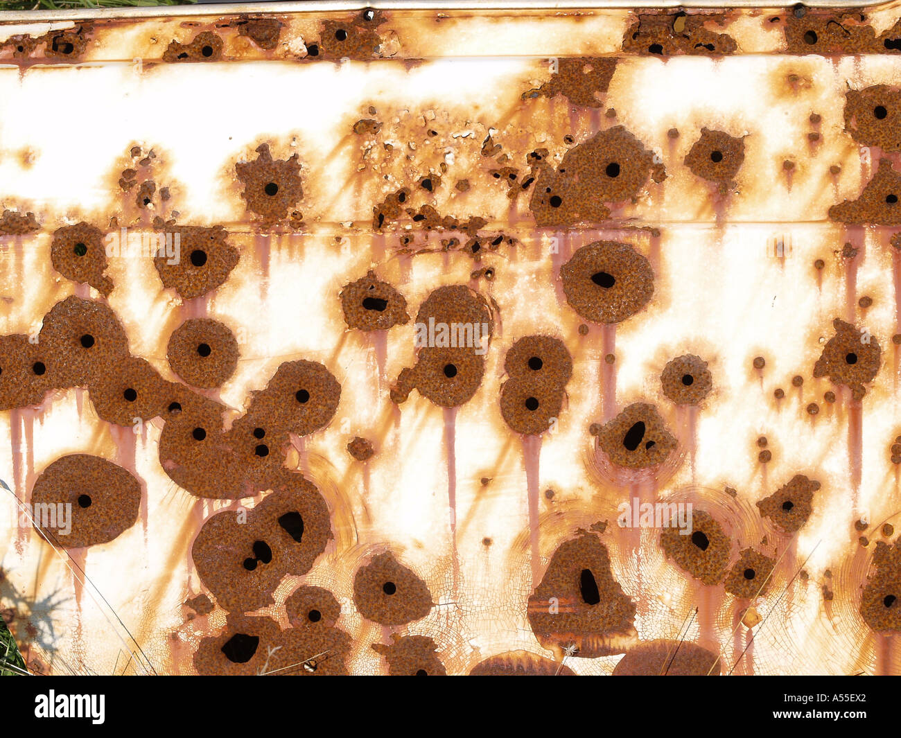Car Wreck Rusty Bullet Holes High Resolution Stock Photography and
