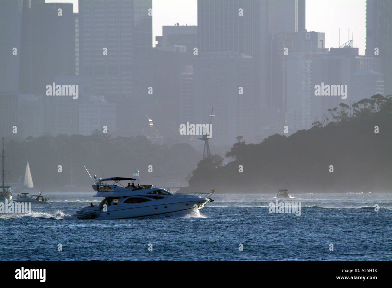 Sydney Harbour Sceneic with boat Stock Photo