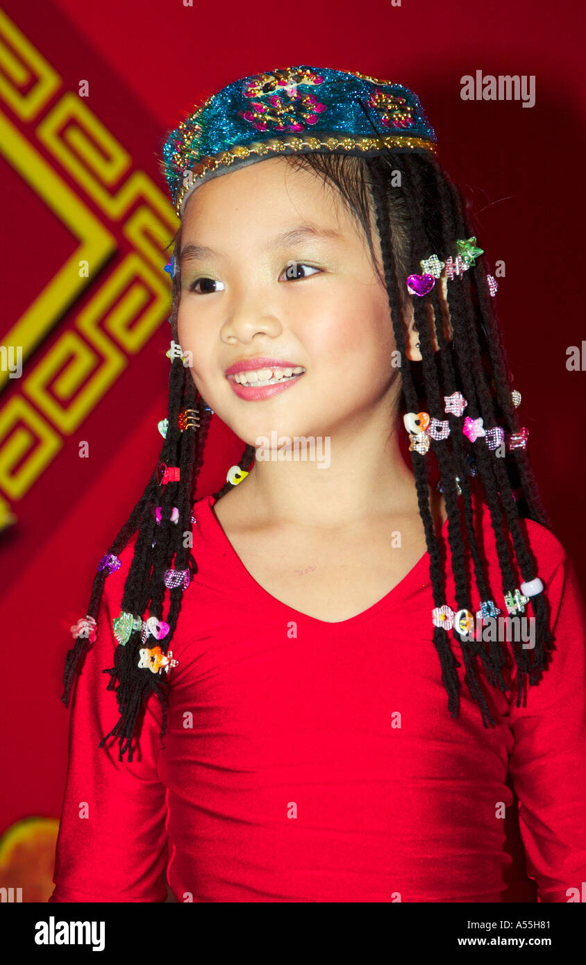 A Chinese childrens dance and entertainment troupe performing at a ...