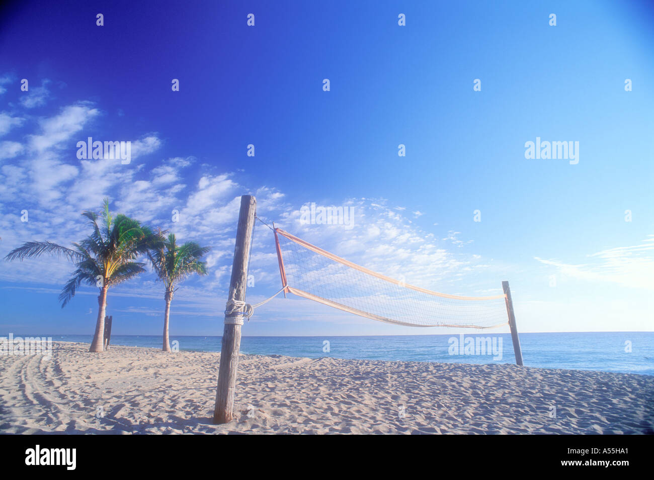 Volleyball court on beach in Ft Lauderdale Florida USA Stock Photo Alamy