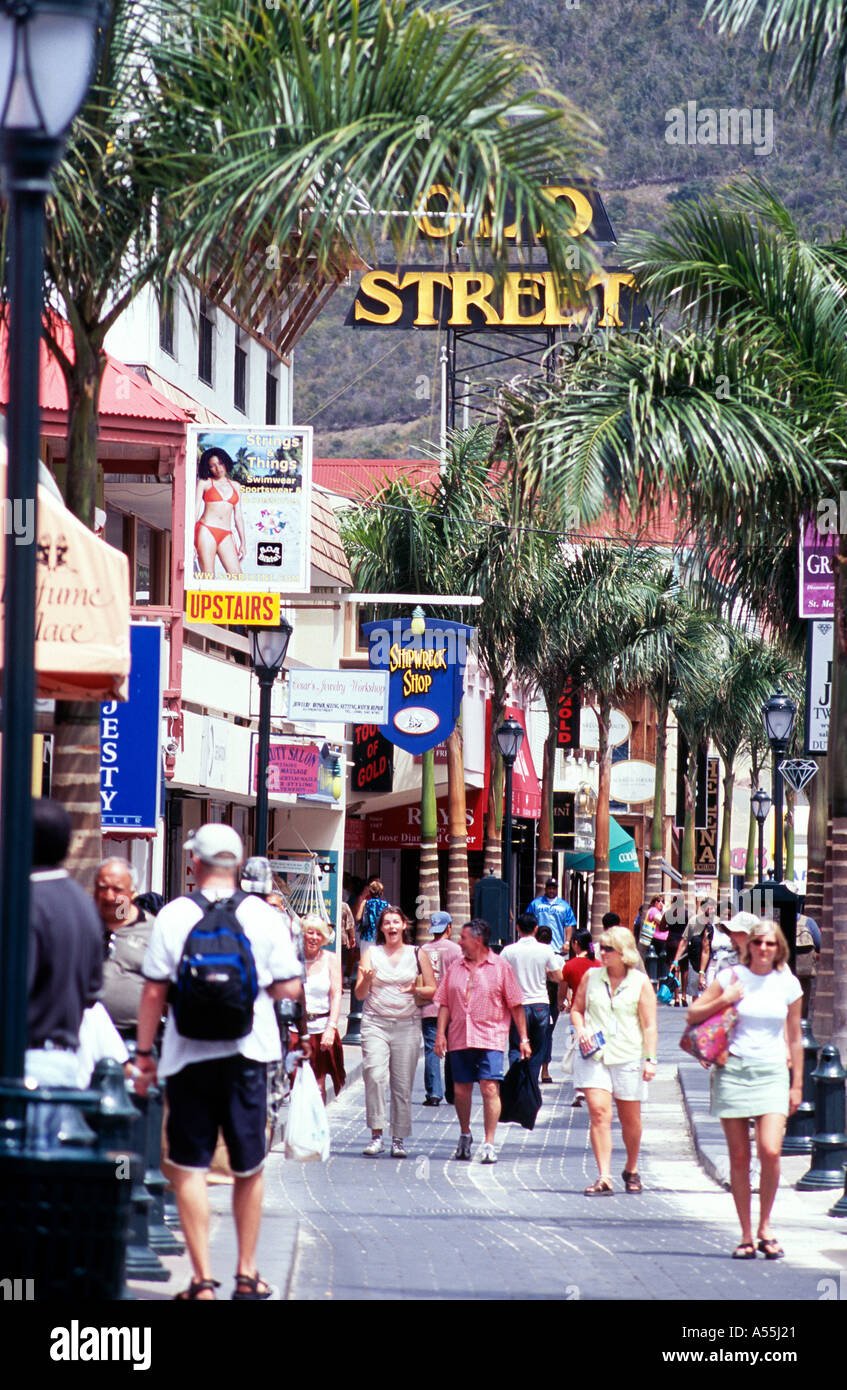 Tax & Duty Free Shopping at St Maarten in the Caribbean Stock Photo