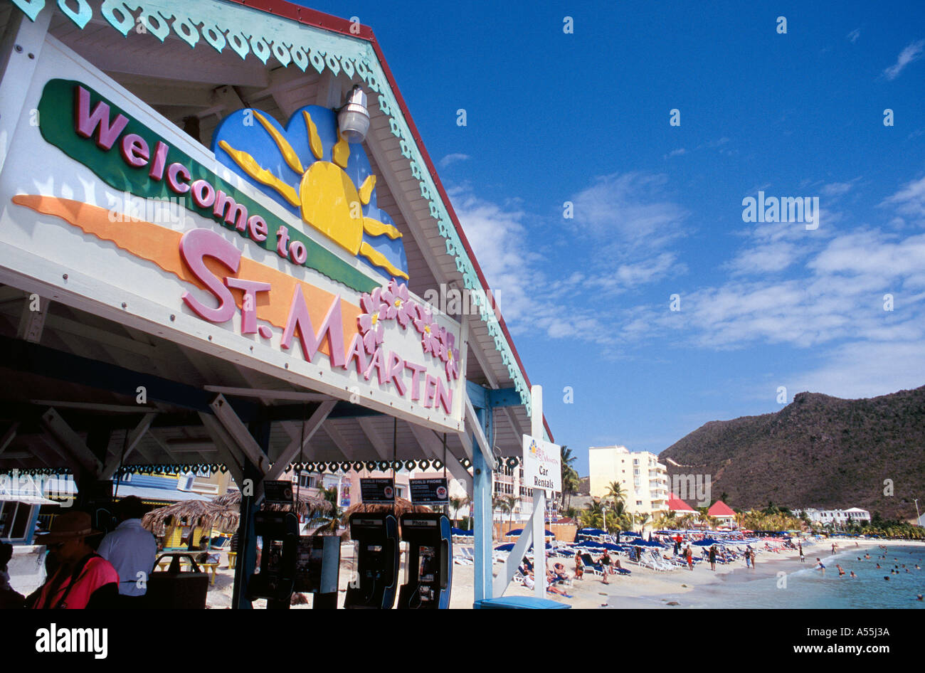 Entance from Pier at Phillipsburg St Maarten Caribbean Stock Photo