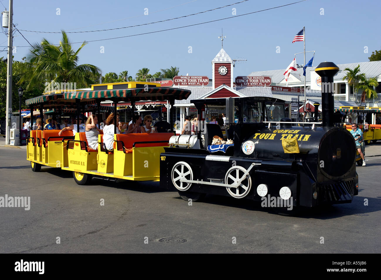Conch train tour key west florida usa Stock Photo Alamy