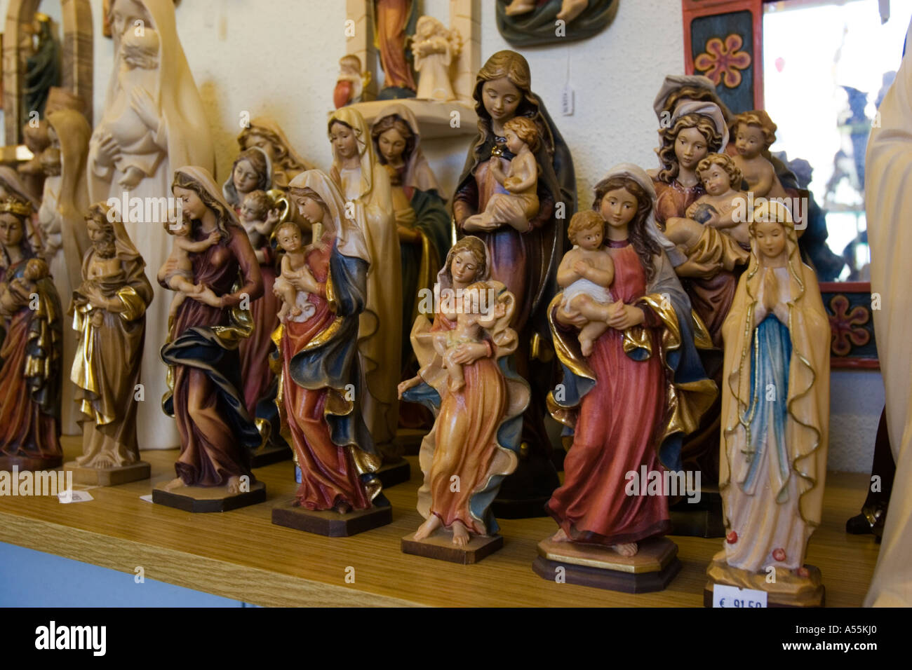 Wood carvings Tyrol Austria Stock Photo Alamy
