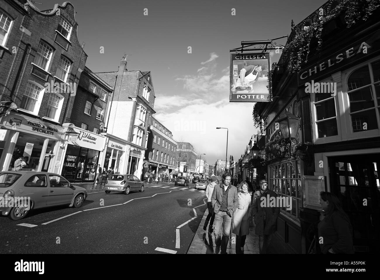 Old kings road chelsea london sw3 Black and White Stock Photos & Images