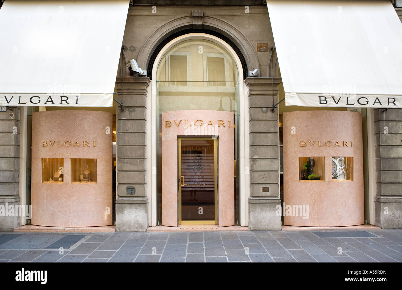 Bulgari shop window Padua Veneto Italy Stock Photo