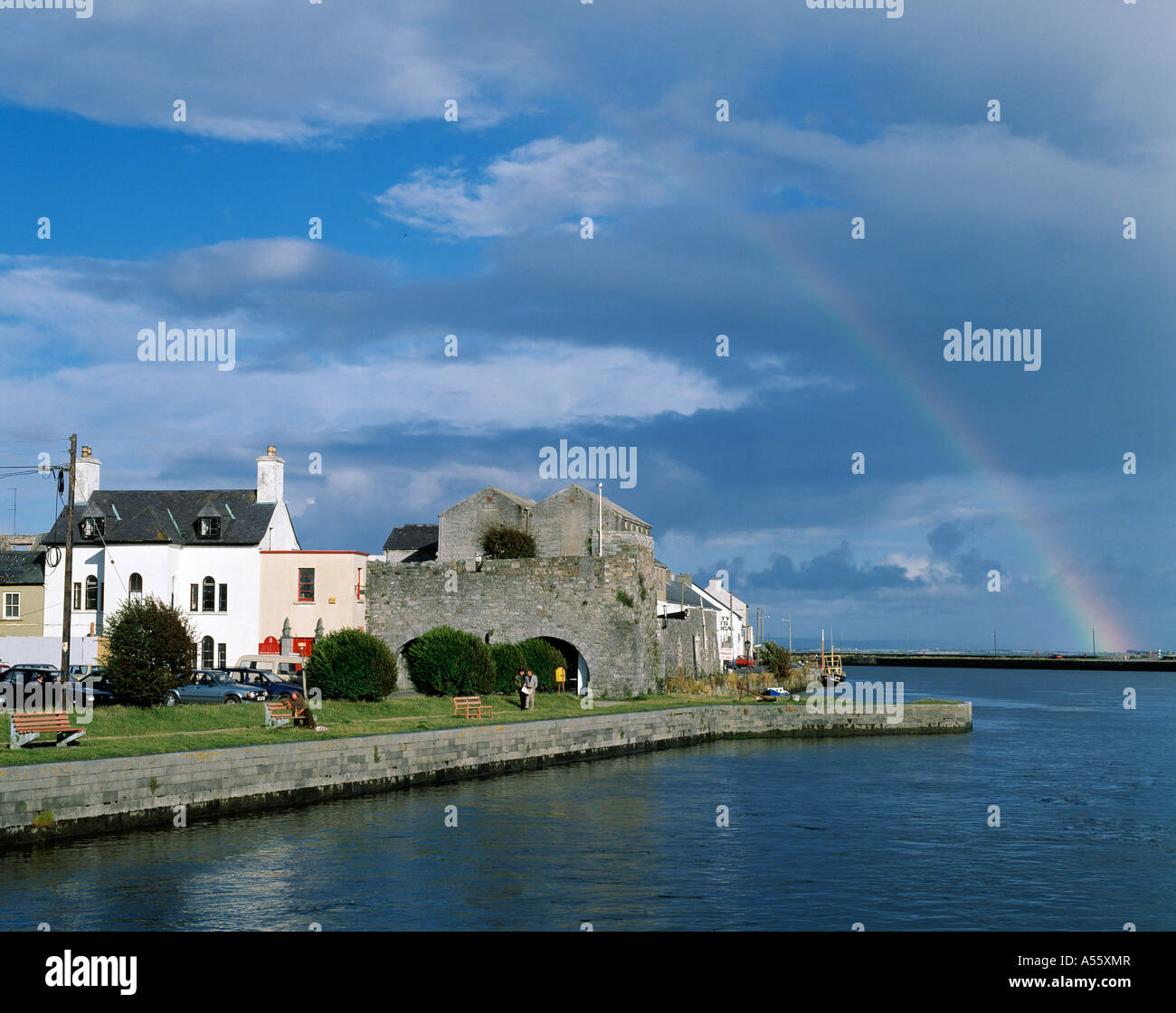 famous irish landmark in galway city on shores of river corrib Stock