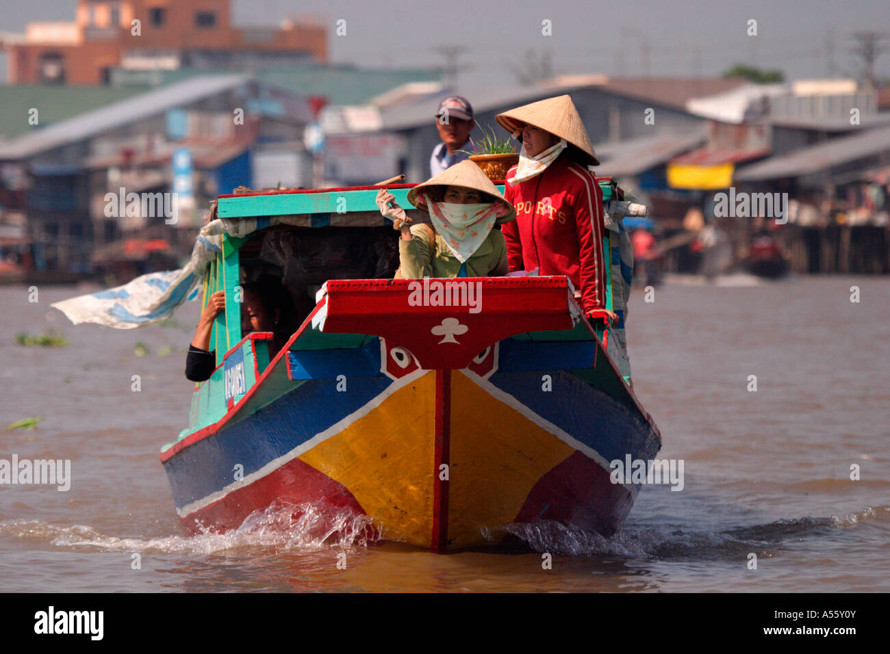 Mekong Delta traditional fishing boat. Vietnam Stock Photo - Alamy