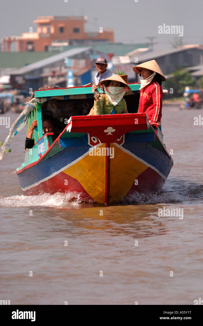 Mekong Delta colourfull fishing boat Vietnam Stock Photo - Alamy