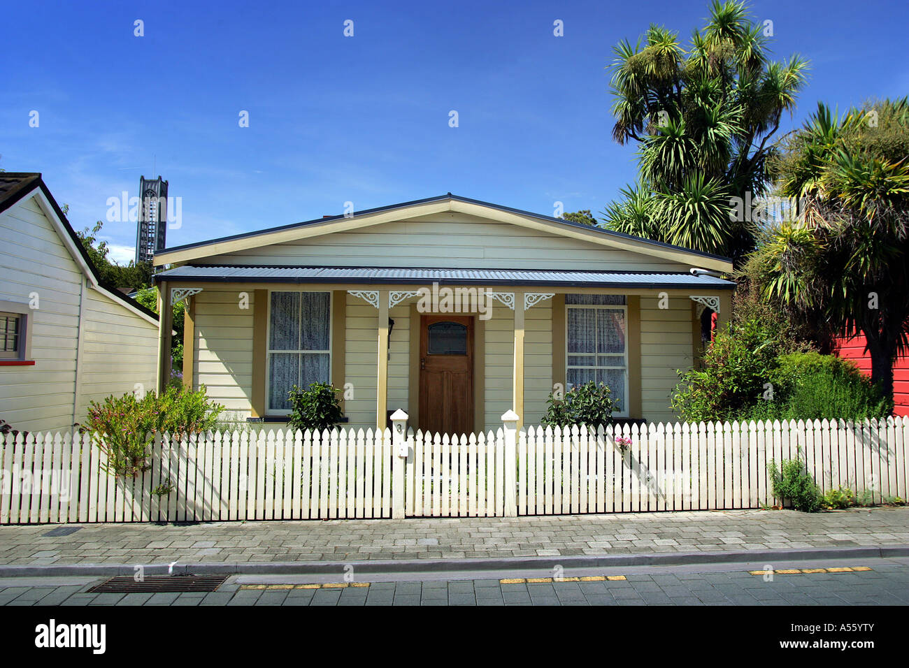 A bungalow in historic South Street in Nelson City New Zealand with the