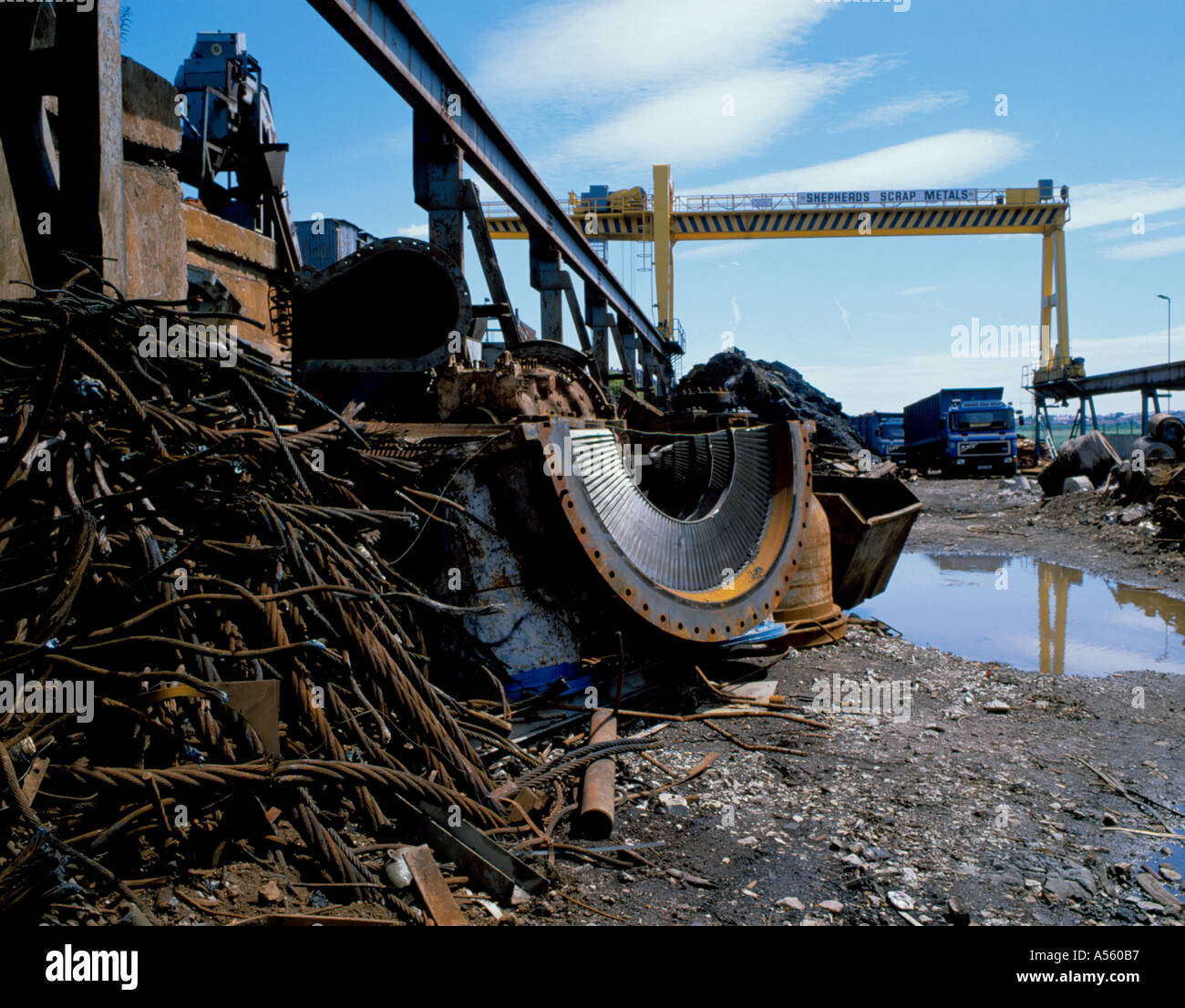 General view in a scrap metal yard; Shepherd's yard, Byker, Newcastle