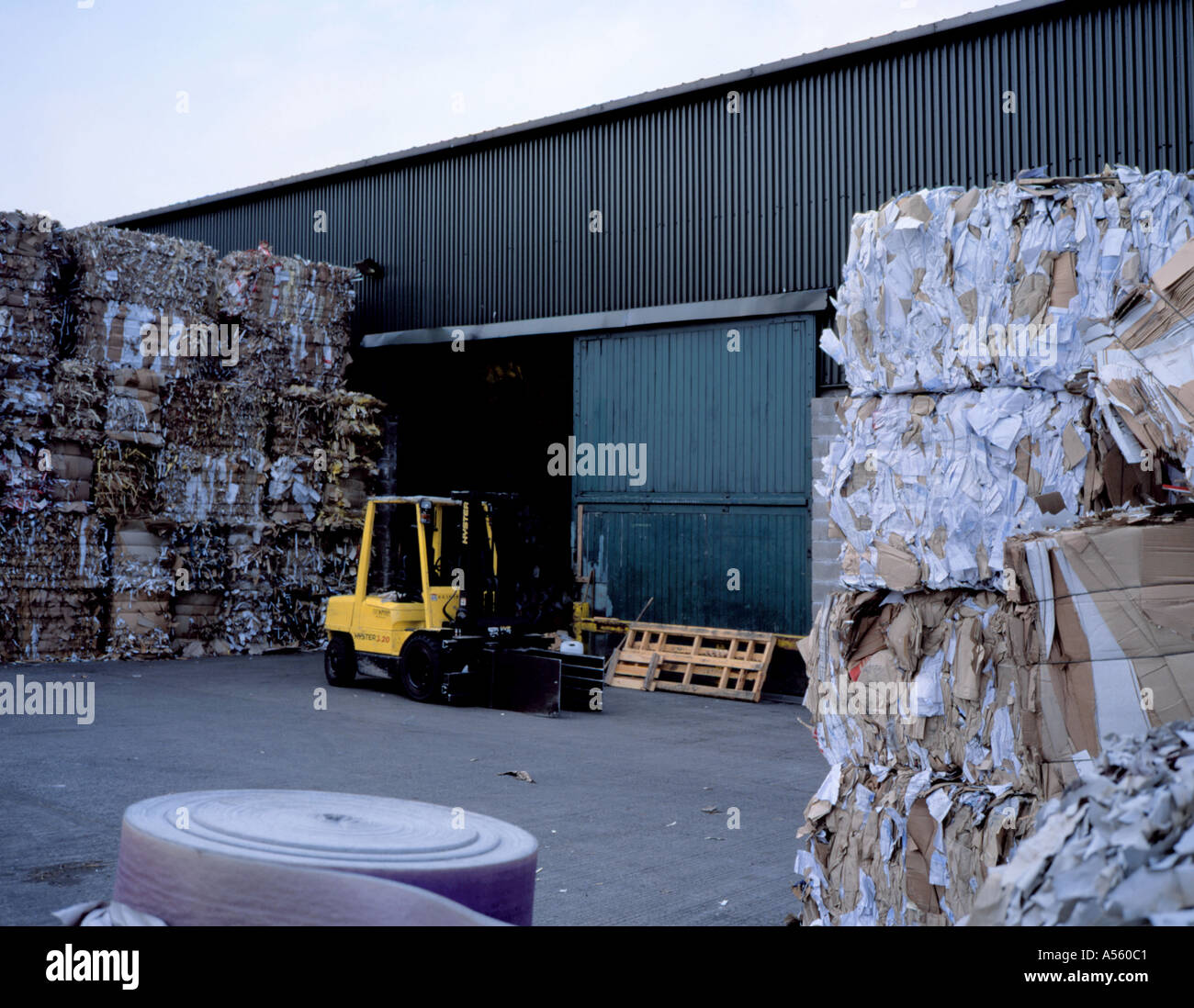 Waste paper recycling plant, near Settle, Ribblesdale, North Stock