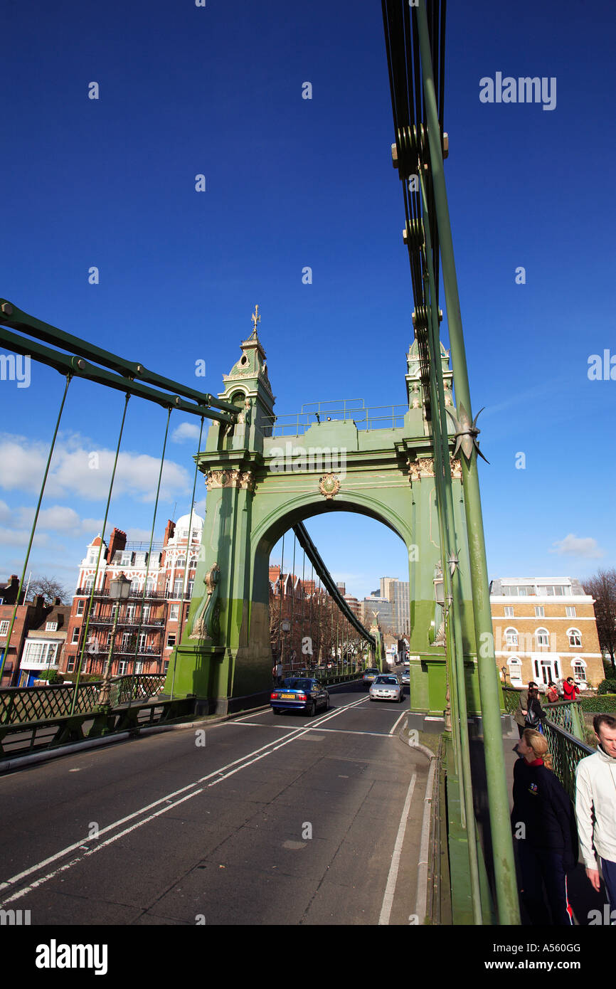 united kingdom west london hammersmith bridge Stock Photo Alamy