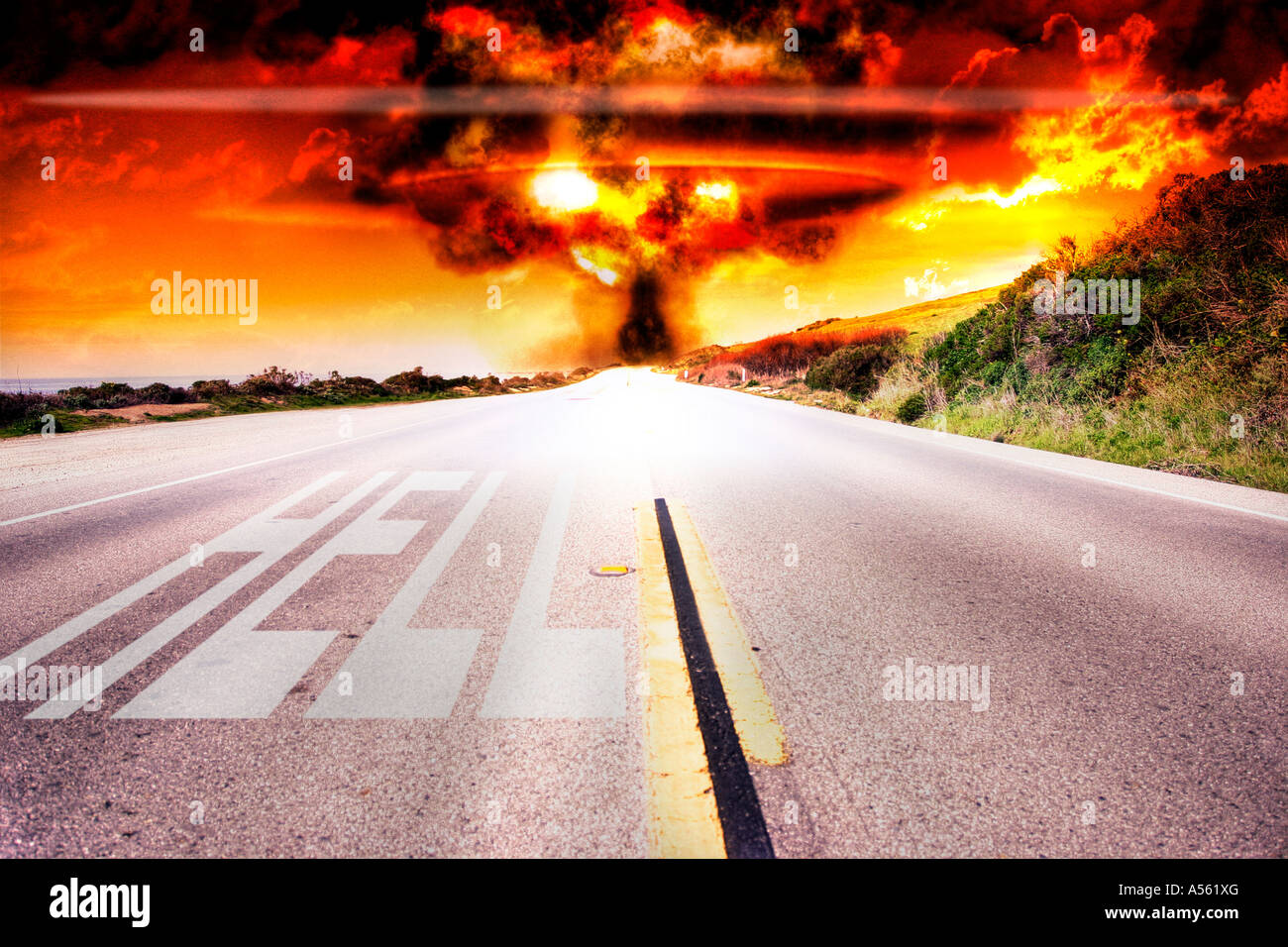 The Road To Hell Stock Photo