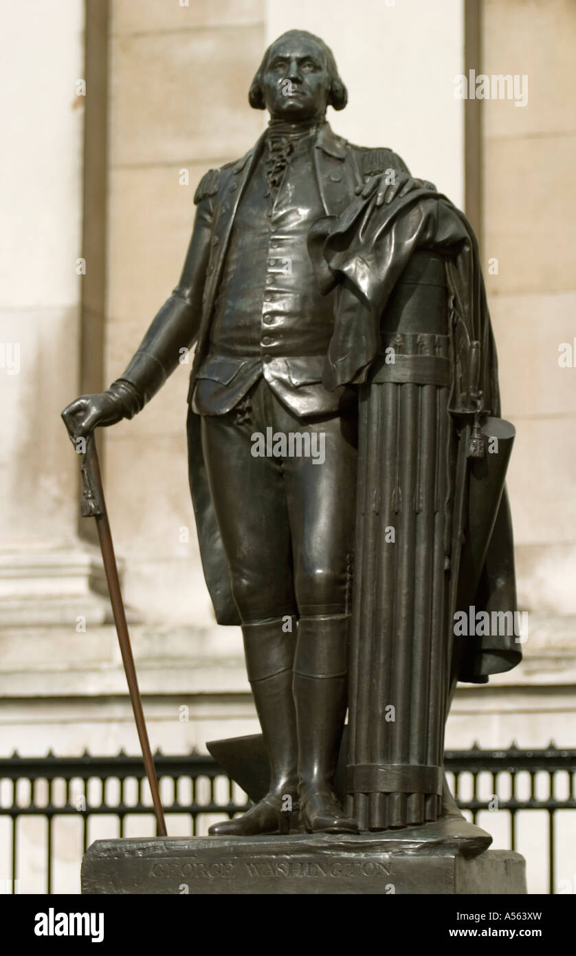 England. London. Washington statue, Trafalgar square Stock Photo