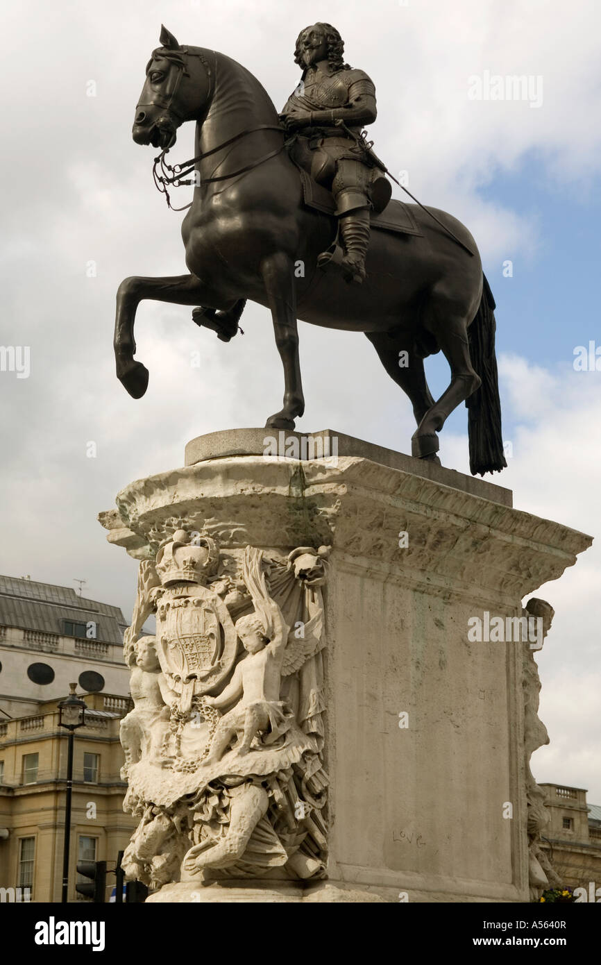 England. London. King Charles I statue in Trafalgar square Stock Photo