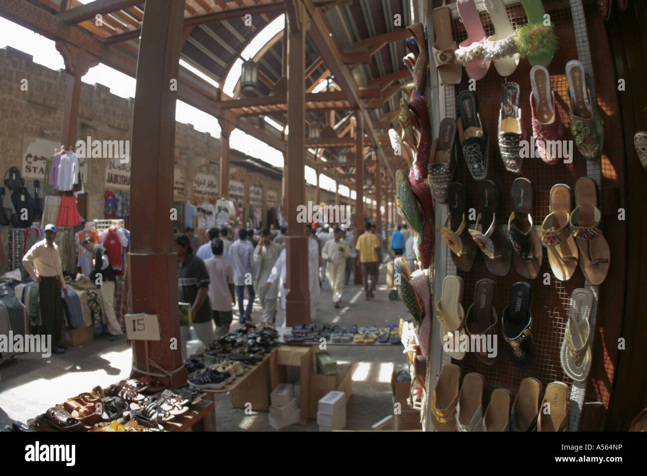 Shoe shop in Dubai souk Stock Photo Alamy