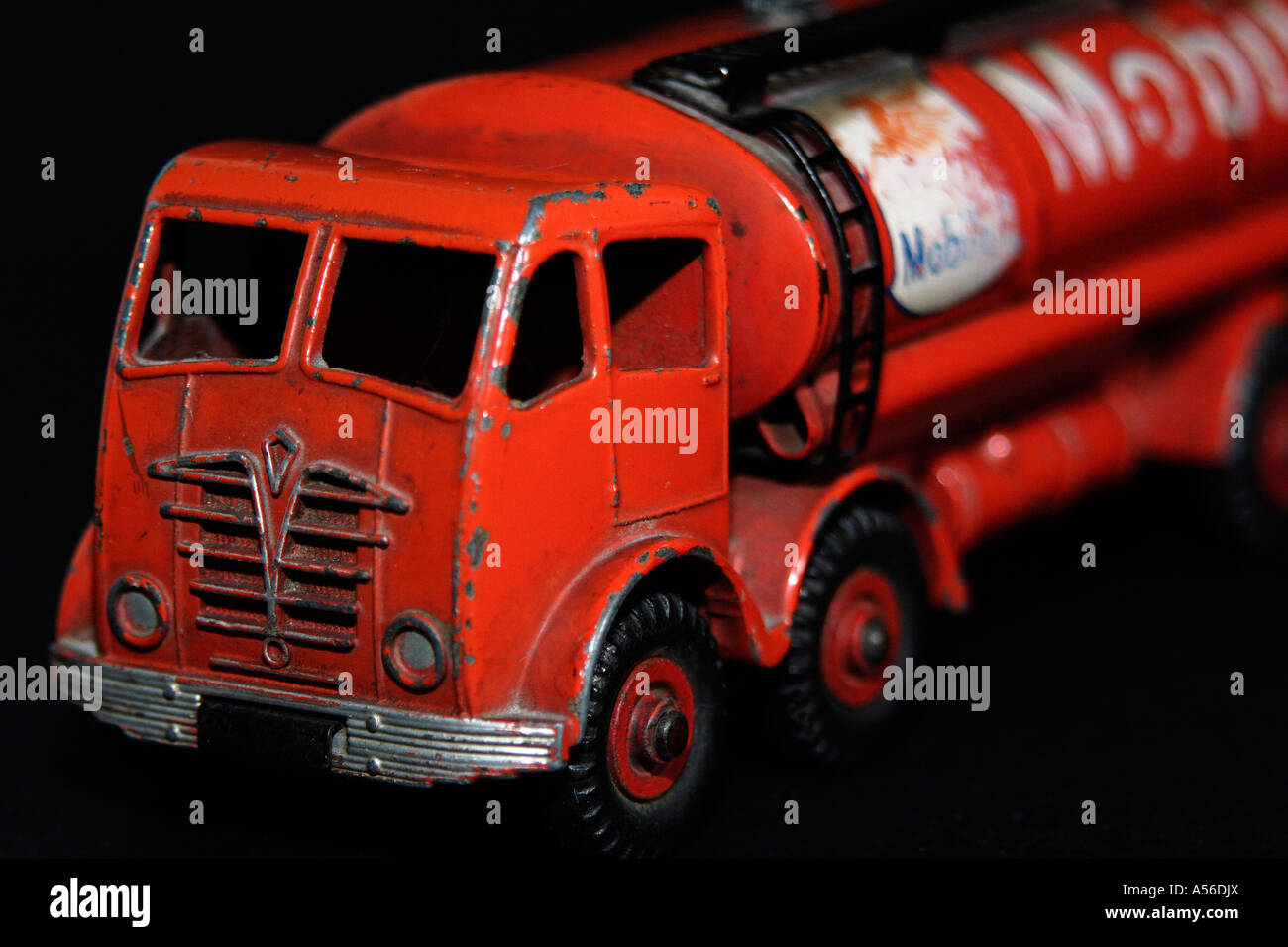 A toy Mobilgas Tanker. Stock Photo