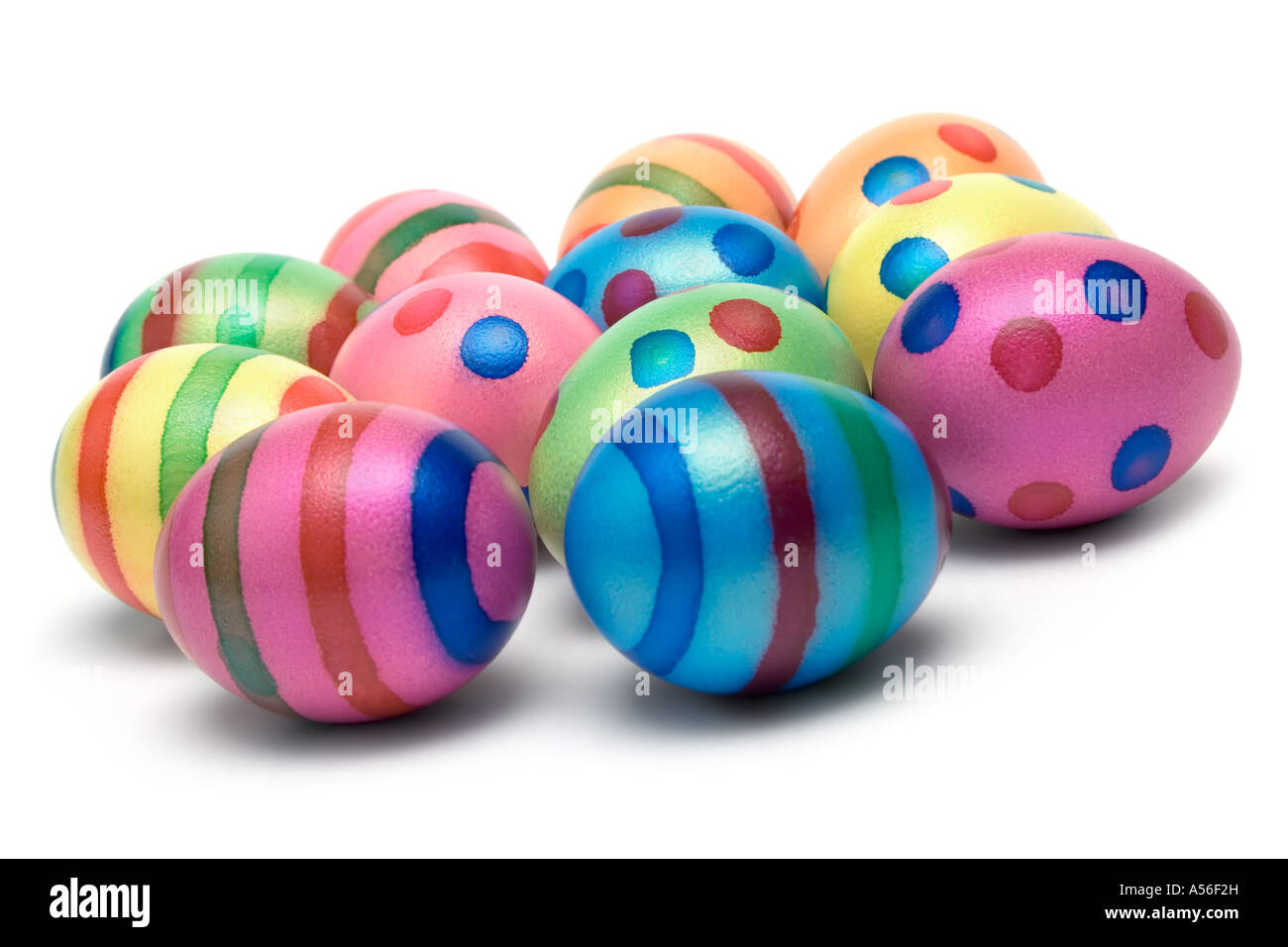 Bunch of colorful Easter eggs isolated on a white background Stock ...
