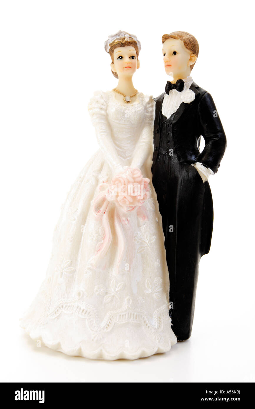 Wedding Couple Figurines Standing Close Up Stock Photo Alamy