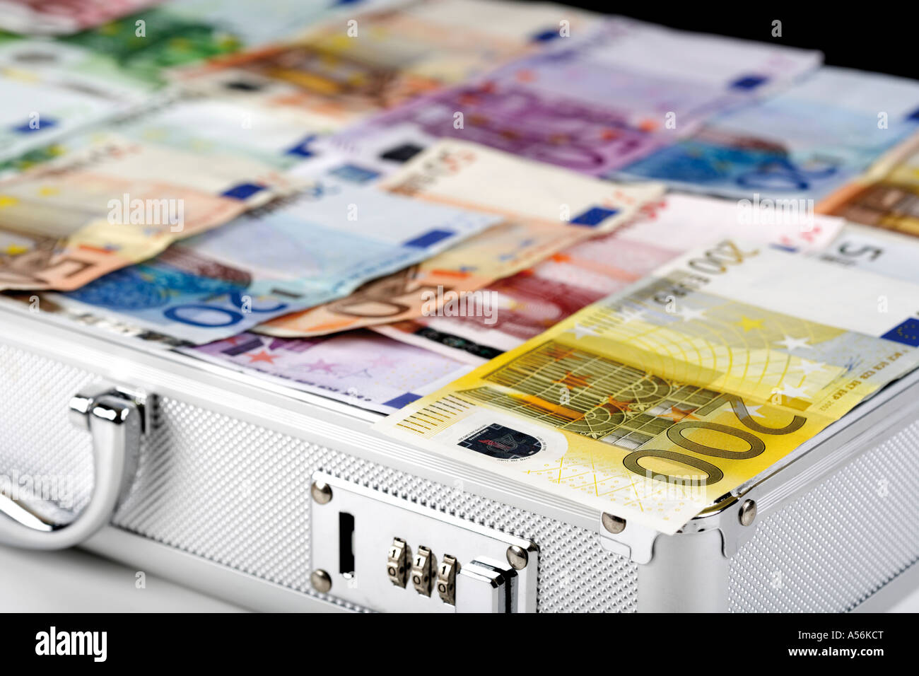 Euro bank notes in case, close-up Stock Photo