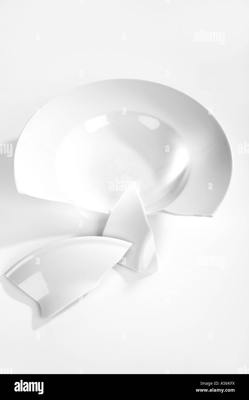 Broken plate, elevated view Stock Photo Alamy