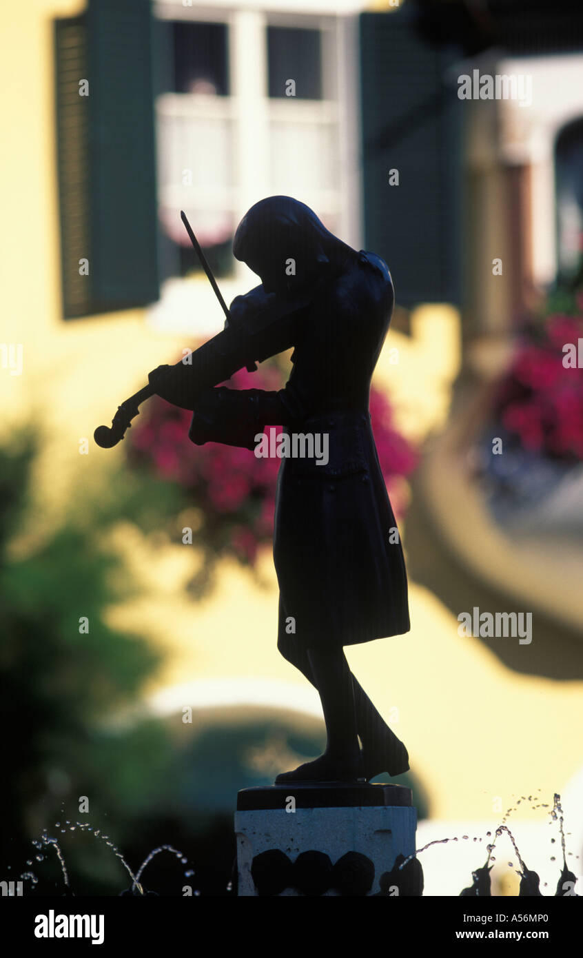 Mozart fountain St. Gilgen Salzkammergut Austria Stock Photo Alamy