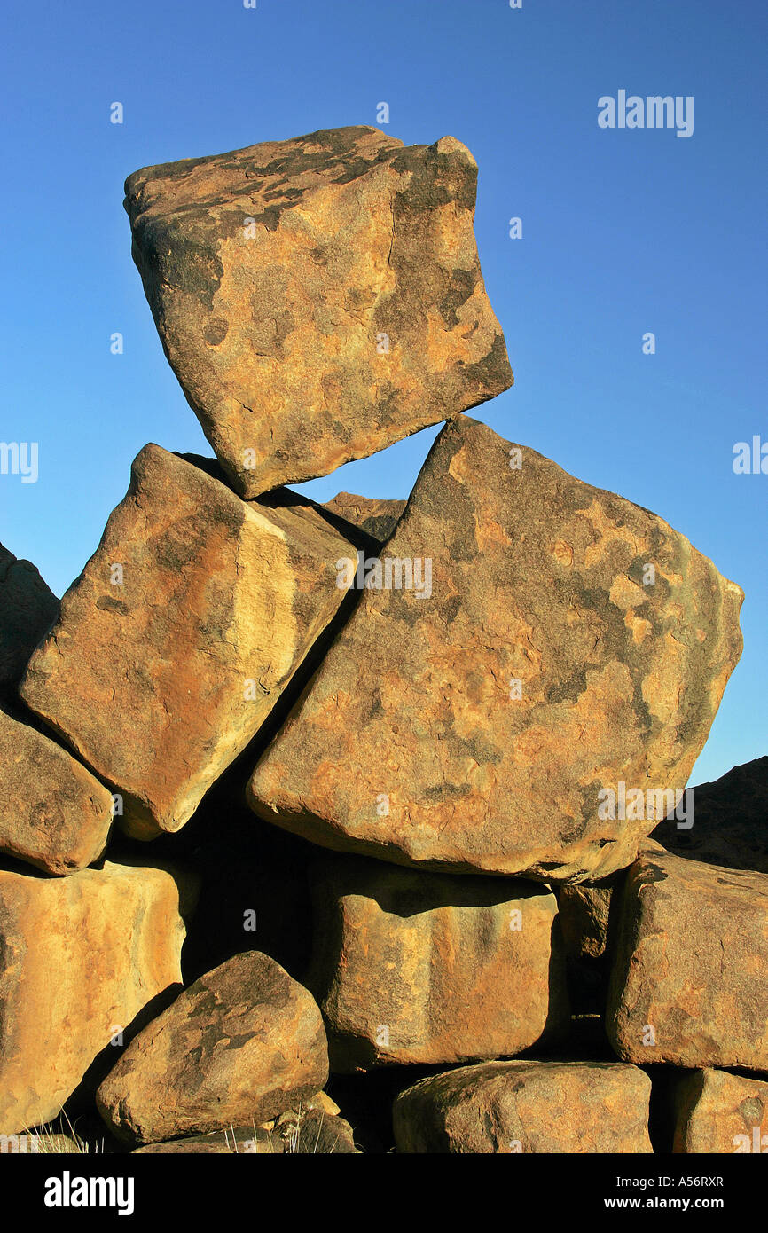 Felsquader Giant s Playground Namibia Afrika rock squares piled one on top of another by nature Giant s Playground Namibia A Stock Photo