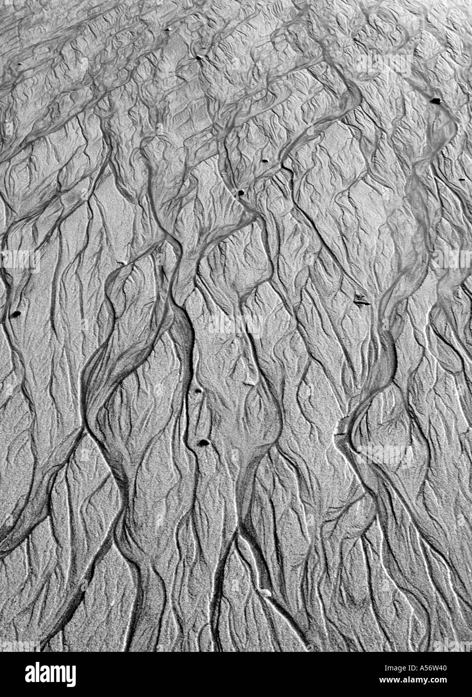 Sand Patterns on Quendale Beach Shetland Stock Photo