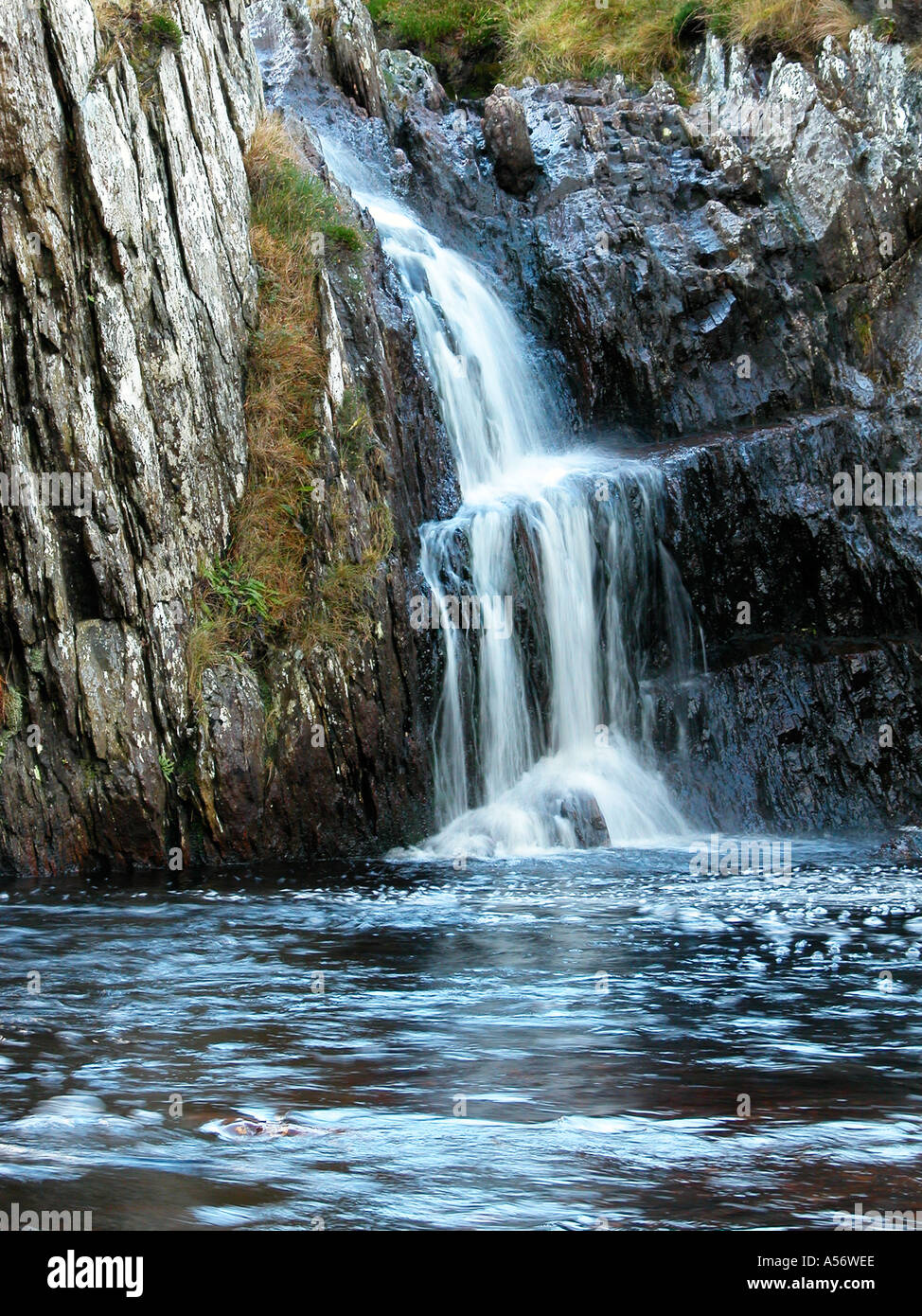 Lunklett Burn Waterfall Shetland Stock Photo Alamy