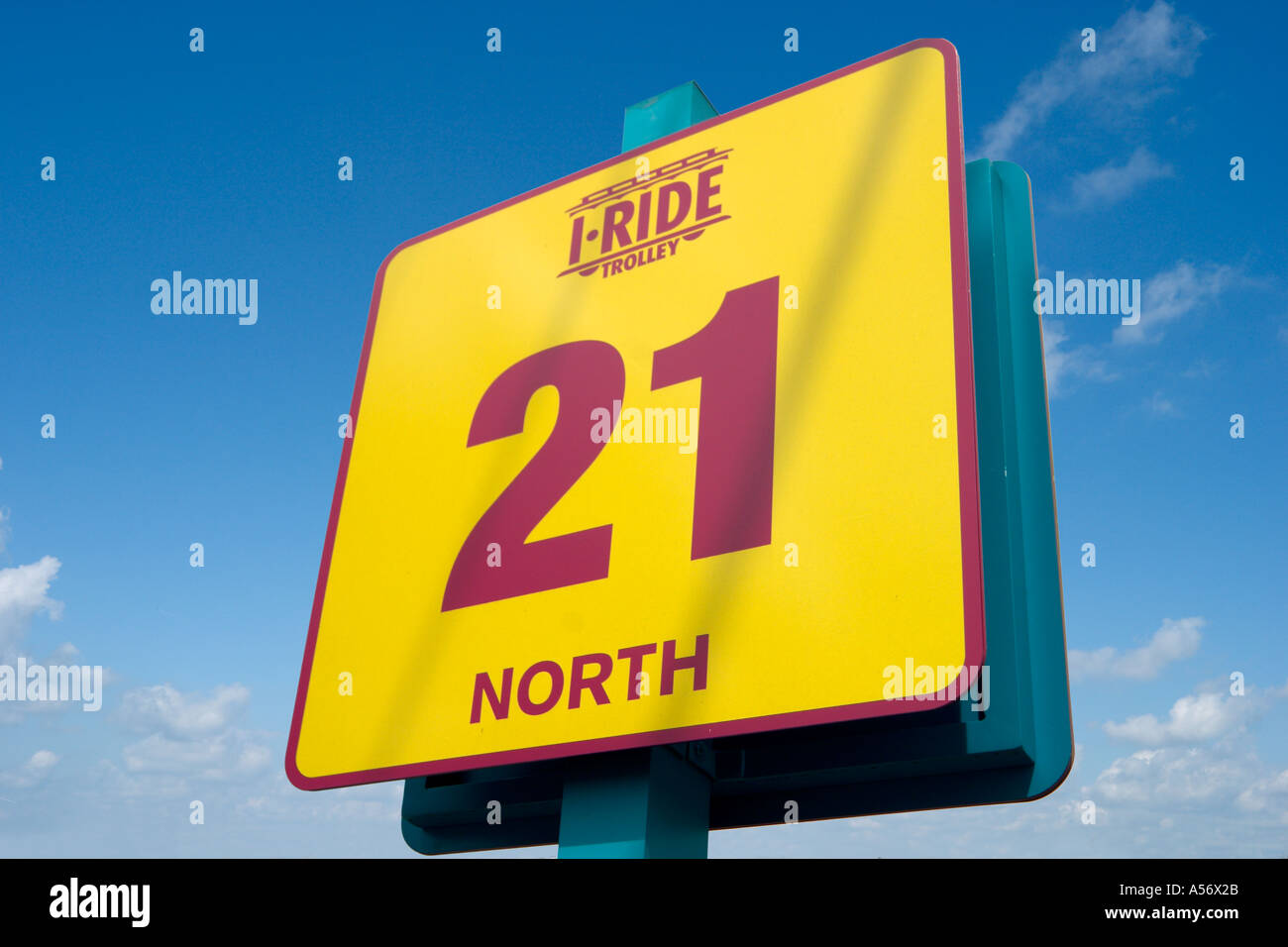 I Ride Trolley Stop, International Drive, Orlando, Florida, USA Stock