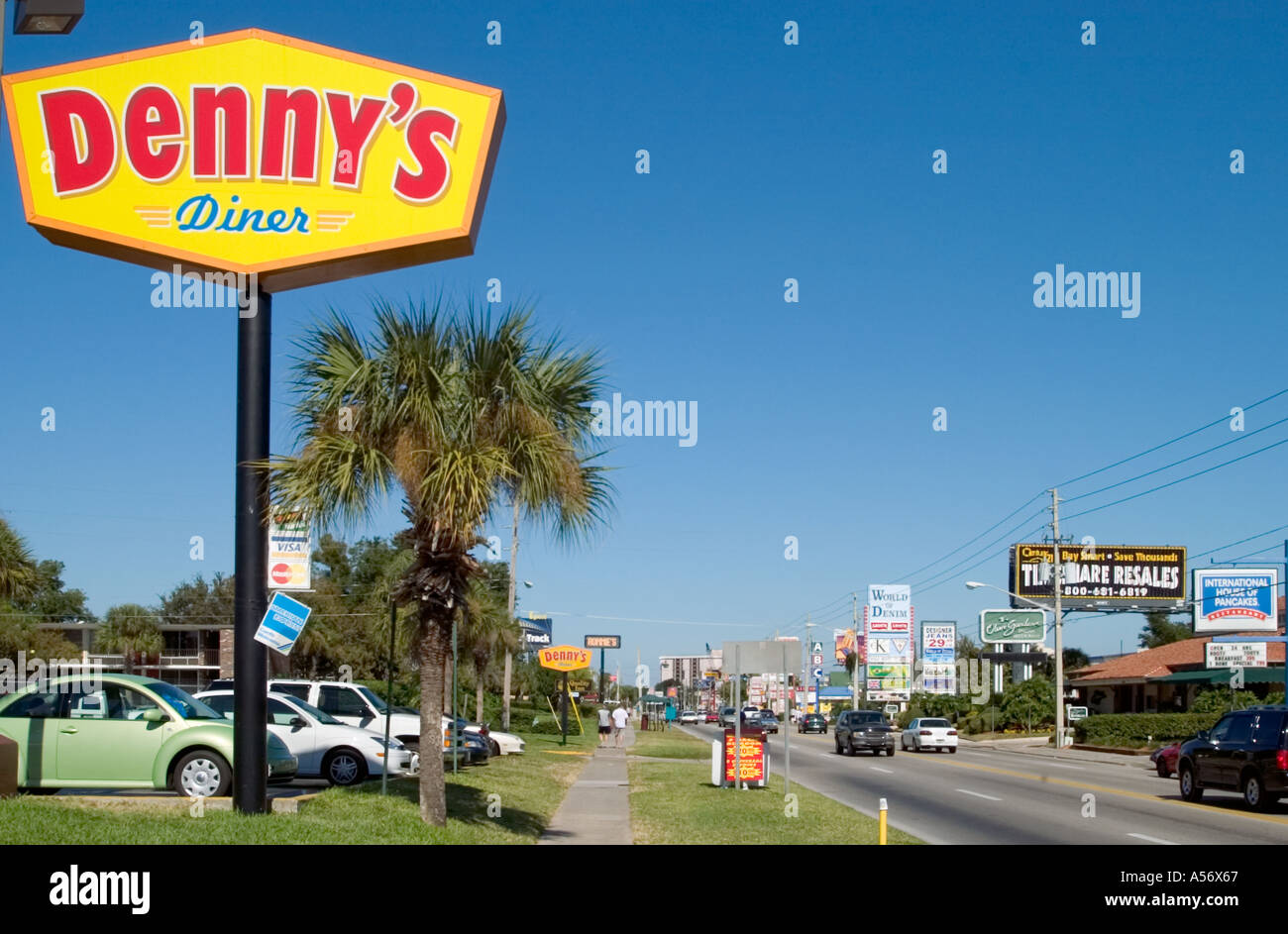 Denny's Diner, International Drive, Orlando, Florida, USA Stock Photo