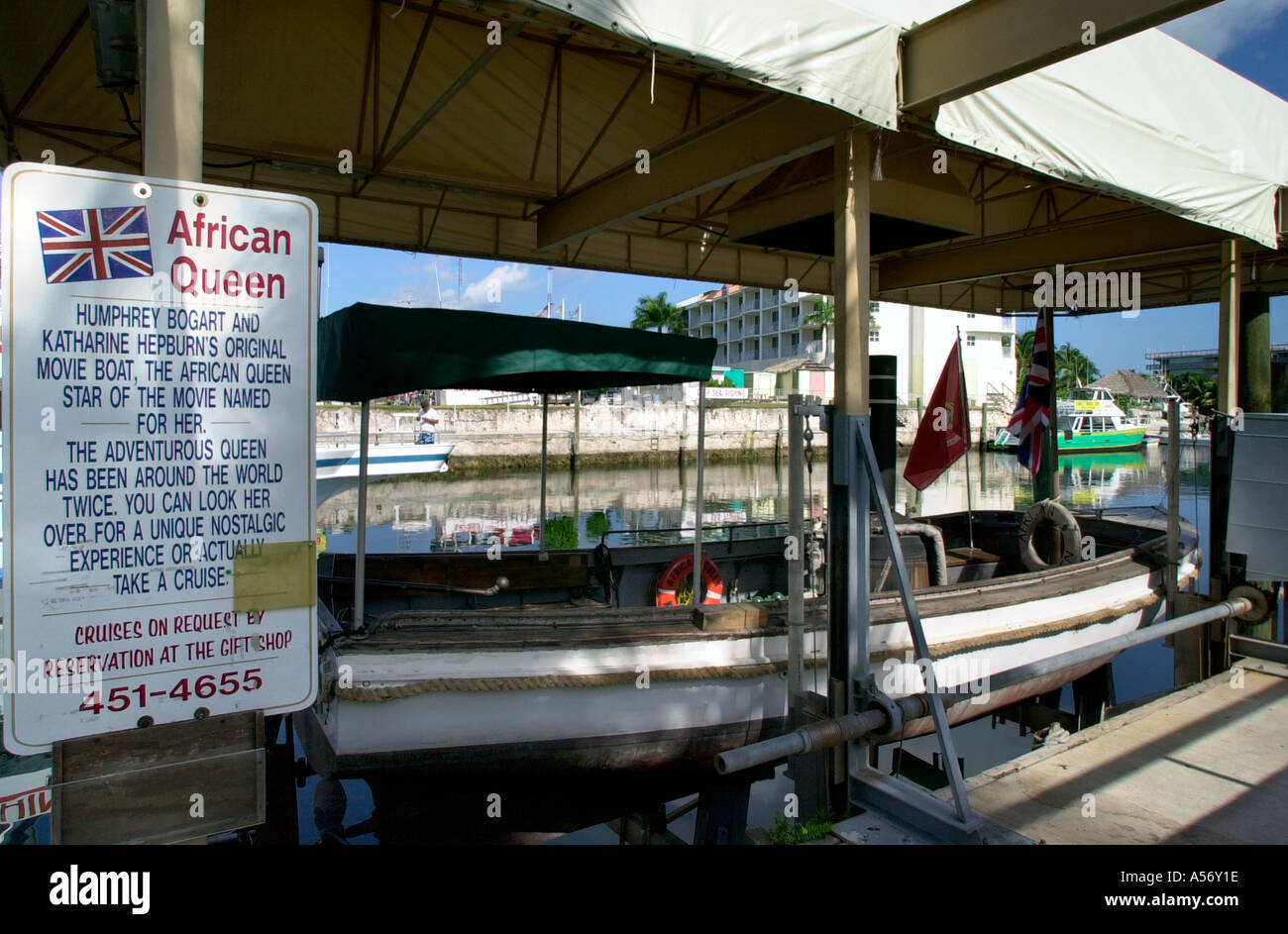 Original African Queen boat from the film of the same name, Key Largo, Florida Keys, Florida, USA Stock Photo