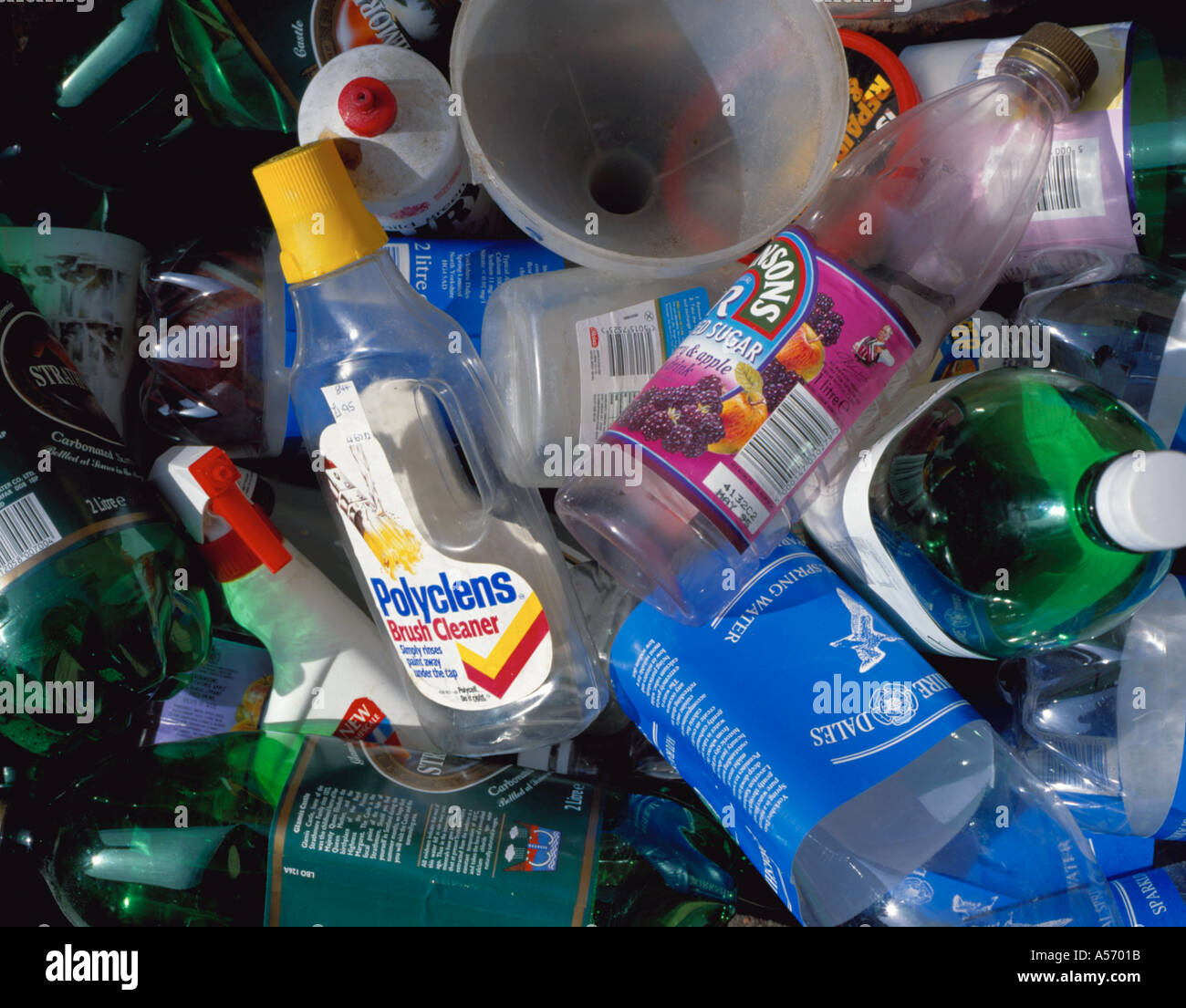 Plastic bottles, etc., for recycling, England, UK Stock Photo Alamy