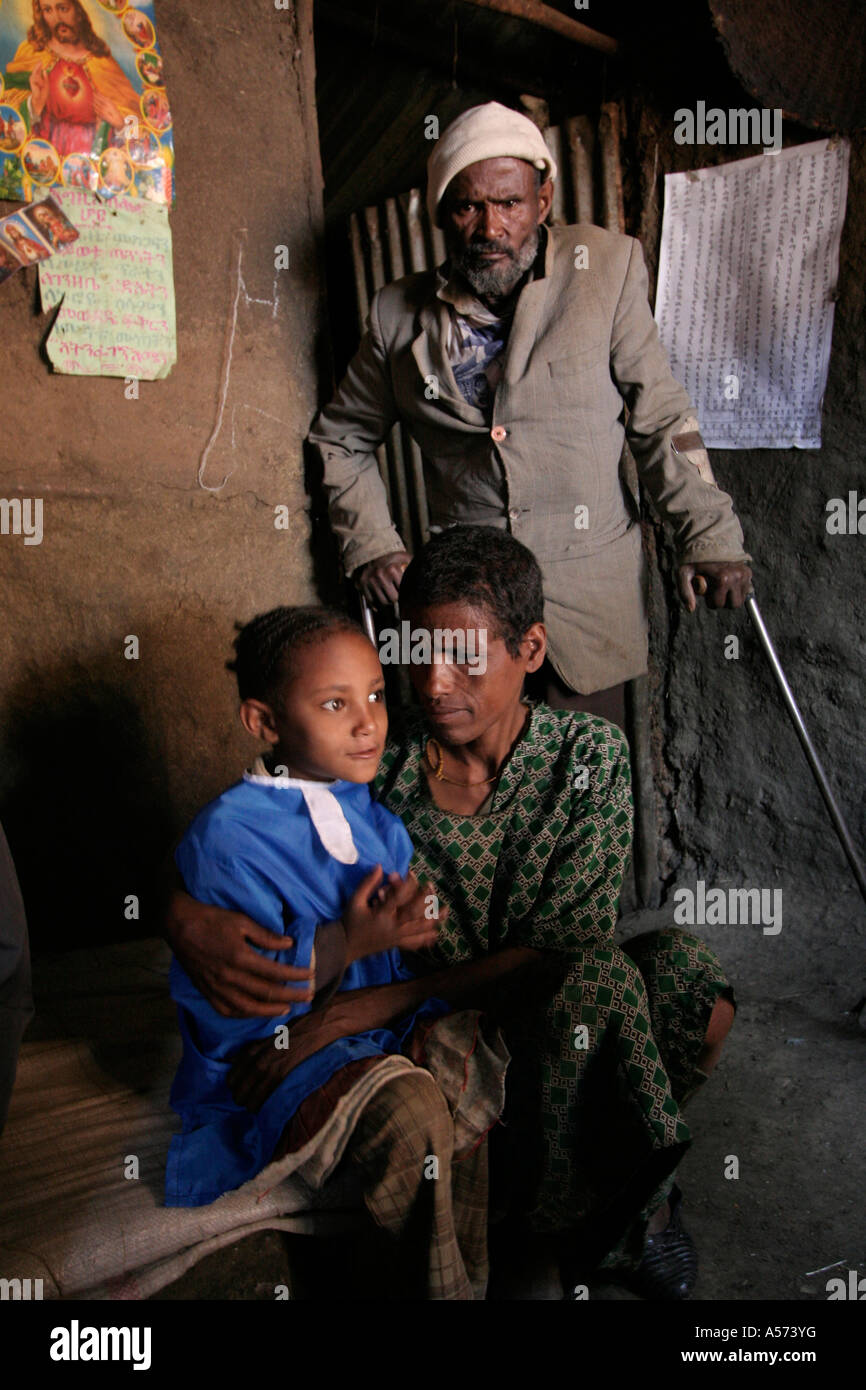 Painet jb1190 ethiopia interior very poor home shiro meda addis ababa africa child kid children kids house poverty family Stock Photo